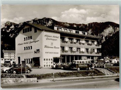 Inzell Alpenhotel Gastager Gasthaus Frillensee Klause Postkutsche Auto VW Käfer VW-Bully Terrasse