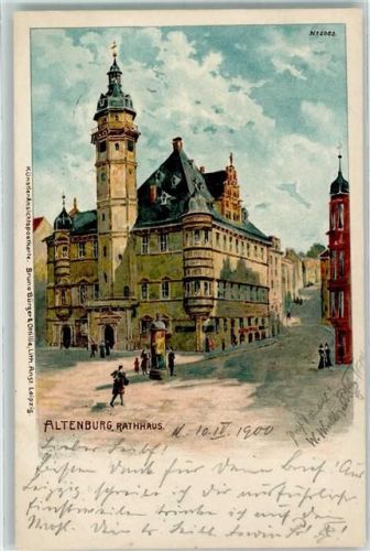 Altenburg 1900 Rathaus Litfaßsäule