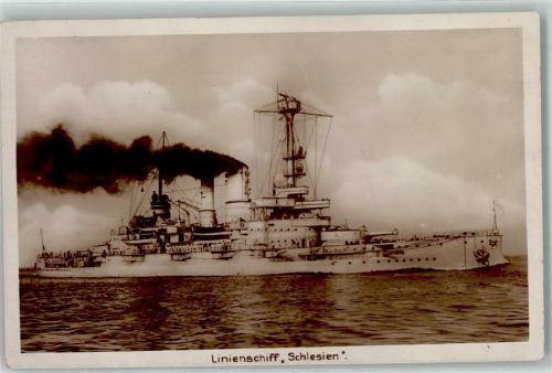 Kiel Linienschiff Schlesien August 1927 Ort handschriftlich