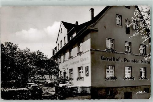 Gößweinstein Gasthaus-Pension zum Stern Gartenwirtschaft Emailleschild Bierwerbung