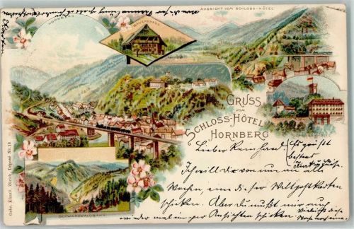 Hornberg 1904 Schloss-Hotel Bauernhaus Schwarzwaldbahn