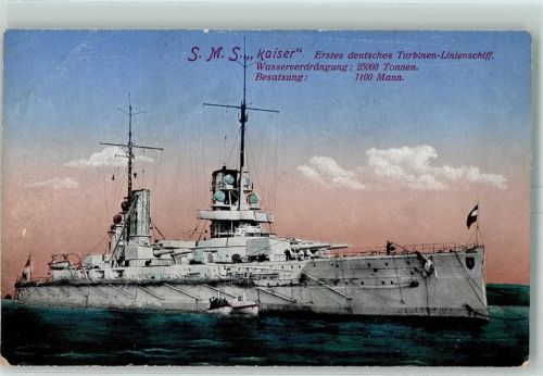 S.M.S. Kaiser AK Marineschiffspost Nr. 107 9.6.16 S.M.S. Derffling