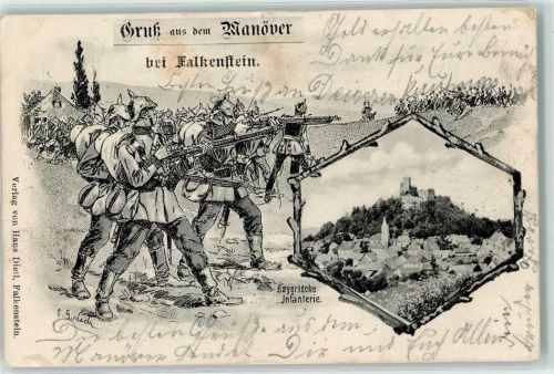 Falkenstein 1904 Bayerische Infanterie Soldaten Burgruine