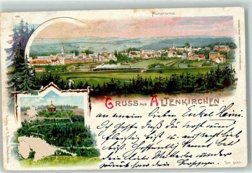 Altenkirchen 1898 Mängel Lithographie
