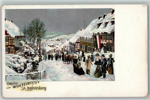 St. Andreasberg Winterfest Winter Pferdeschlitten Schwarz-Weiß-Rot