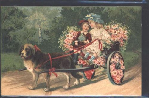 1909 Blütenkutsche AK