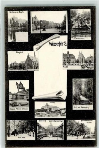 Weißenfels Markt Hospital Denkmal Kaiser Wilhelm Zierbrunnen