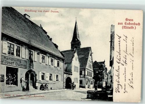 Eschenbach 1904 Geschäft Josef Dumm Brunnen