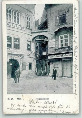 Wien 1898 Griechengasserl AK 3 Eckknicke