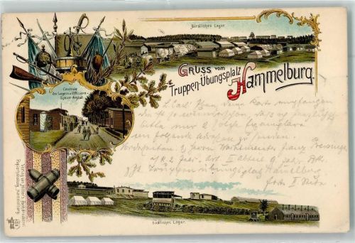 Hammelburg 1898 Truppenübungsplatz Lager Soldaten Uniform Zelt Schwert