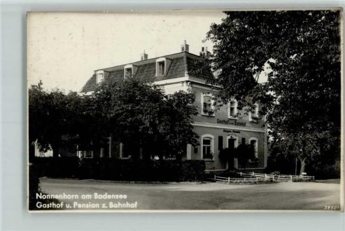 Nonnenhorn 1949 Gasthof zum Bahnhof AK