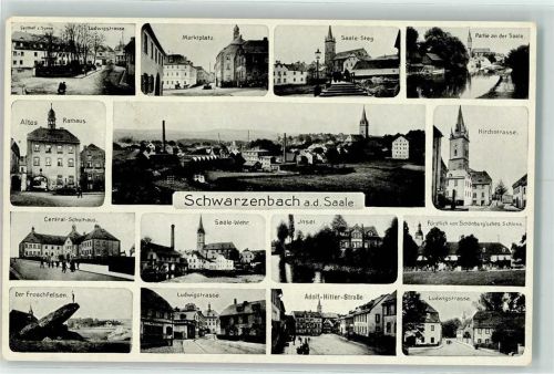 Schwarzenbach WK II Altes Rathaus Adolf-Hitler-Straße Marktplatz Froschfelsen