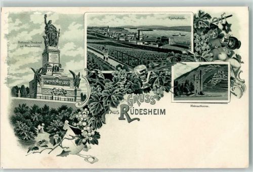 Rüdesheim National-Denkmal Mäuseturm Trauben