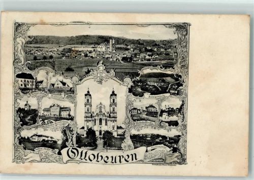 Ottobeuren 1912 Kriegerdenkmal Rathaus Distrikts-Krankenhaus Amtsgebäude Bahnofstraße Kloster