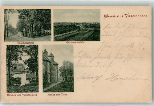 Visselhövede 1900 Bahnhofstraße Dubben Visselquellen Kirche Turm