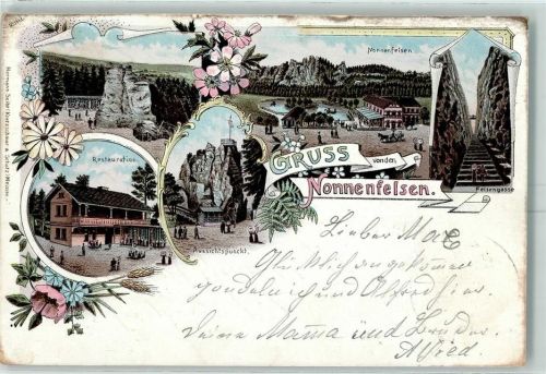 Kurort Jonsdorf 1899 Nonnenfelsen Restauration Aussichtspunkt