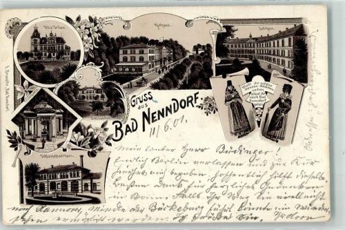Bad Nenndorf 1901 Villa Dr. Ewe Kurhaus Trinkquelle Schlammbadehaus Hessische Trachten