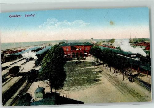 Cottbus 1917 Bahnhof Dampflokomotiven