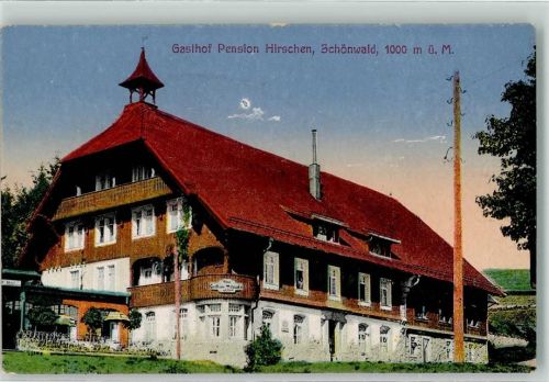 Schönwald 1918 Gasthaus Pension Hirschen