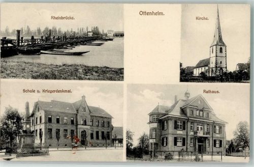 Ottenheim Rheinbrücke Schule Kriegerdenkmal Rathaus