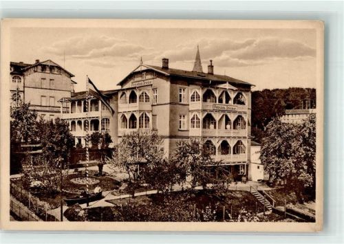 18546 O2355 Sassnitz Foto AK Pension Irene Ort handschriftlich