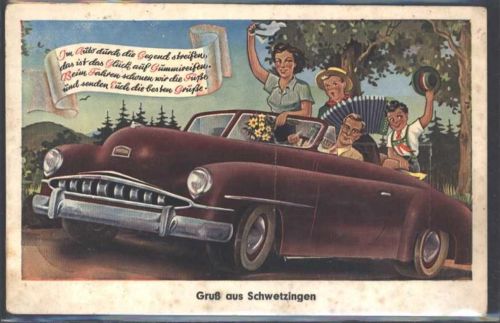 Schwetzingen Familie im Cabrio Ziehharmonika