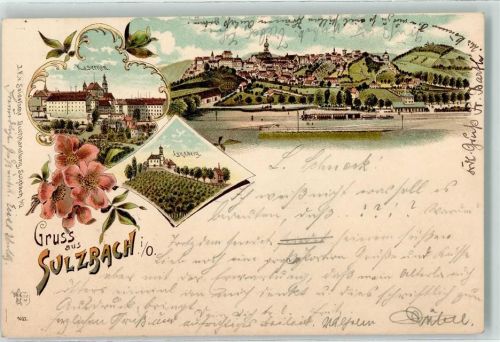 Sulzbach-Rosenberg 1899 Kasernen Annaberg Bahnhof Lithographie