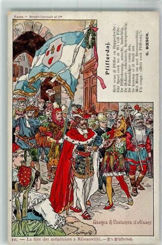 Ribeauville Usages et Costumes d'Alsace Nr 10 La fete des menetriers Der Pfifferdah