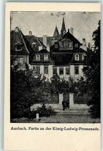 Ansbach 1916 König Ludwig-Promenade Villen RS. Erfrischungstation Rotes Kreuz