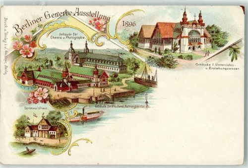 Treptow 1896 Gewerbe-Ausstellung 1896 Ausstellungsgebäude Spreewaldhaus