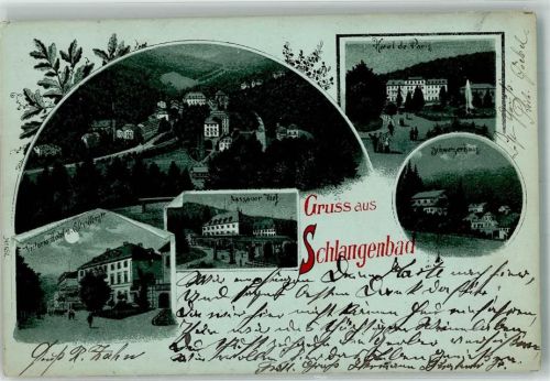 Schlangenbad 1898 Hotel Nassauer Hof Victorio-Hotel Schweizerhaus Hotel de Paris Mondschein