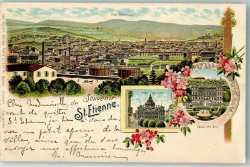 Saint-Etienne 1899 Hotel de Ville Rathaus Palais des Arts Verlag Carl Künzli Nr 1450