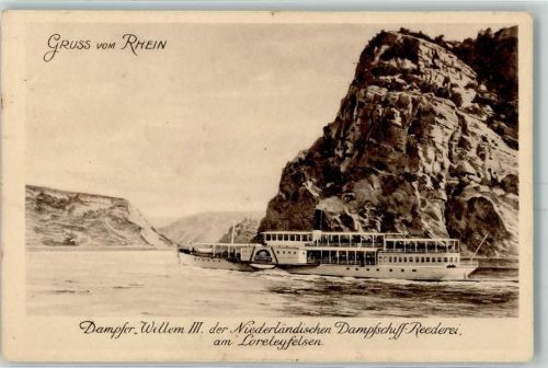 Loreley Dampfer Willem III. der Niederländischen Dampfschiff-Reederei