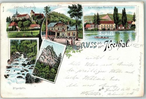Ilsenburg 1895 Vorläufer Ilsenfälle Ilsenstein Gasthaus Zu den roten Forellen Schloß Ilsenburg Gasthaus Prinzess Ilse