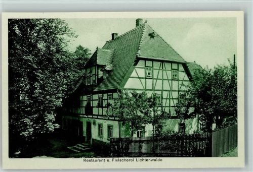 Frankenberg 1931 Restaurant u. Fleischerei Lichtenwalde, sehr gute Erhaltung AK
