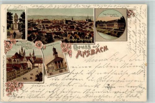 Ansbach 1900 Reitbahn St. Gumbrtuskirche Ludwigskirche