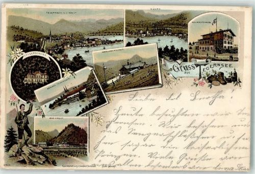 Tegernsee 1897 Schloss Egern Neureuterhaus Hirschberghaus
