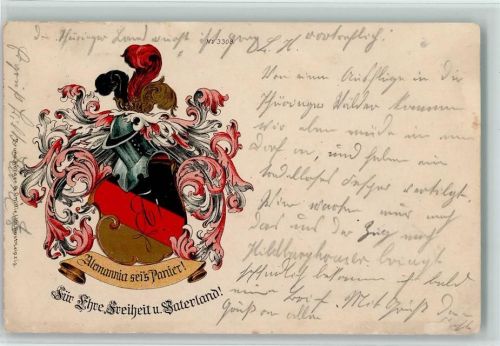 1901 Verlag Druck Bruno Bürger - Alemannia seis Panier AK