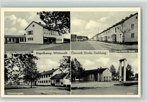 Espelkamp Heinrich-Drake-Siedlung Gasthaus Tannenbergkrug Tannenbergplatz Hohensteiner Straße Kirche