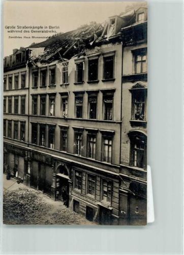 Friedrichshain 1919 Berliner Straßenkämpfe 1919 Zerstörtes Wohnhaus Blumenstraße