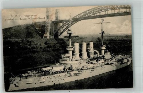 S.M.S. Hannover passiert den Kaiser-Wilhelm-Kanal