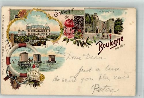 Boulogne 1899 Schwimmbad Badekarren Burg