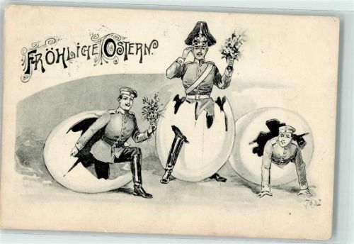 1909 Soldaten schlüpfen aus den Eiern Verlag Steinberg, Breslau