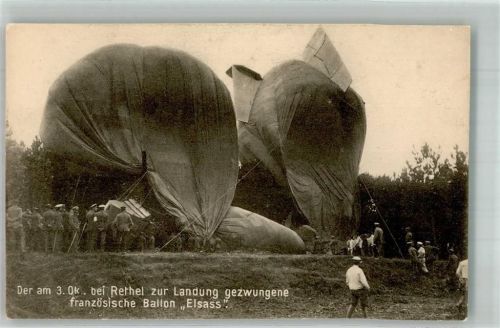 Rethel Der am 3. Okt. zur Landung gezwungene französ Militär. Ballon Elsass