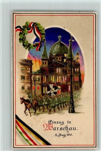 1916 WK I Einzug in Warschau , Litho