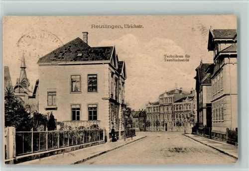 Reutlingen 1921 Ulrichstraße mit Technikum AK