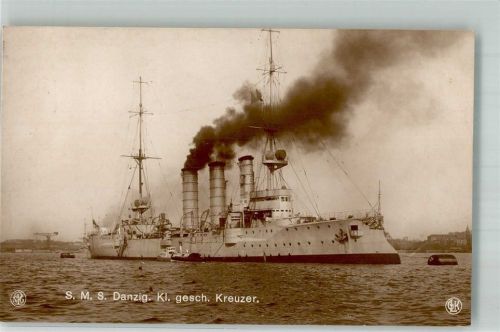 SMS Danzig + Dampfpinasse Verlag Lempe Serie Neptun Dess. 5