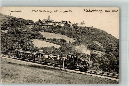 Wien 1920 Bergbahn Dampflok Hotel Kahlenberg