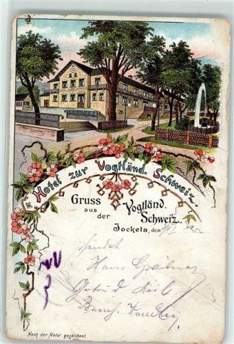 Jocketa 1900 Hotel zur Vogtländ. Schweiz Lithographie
