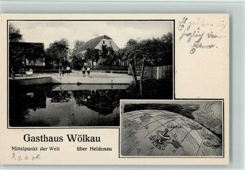Heidenau 1938 Gasthaus Wölkau Mittelpunkt der Welt